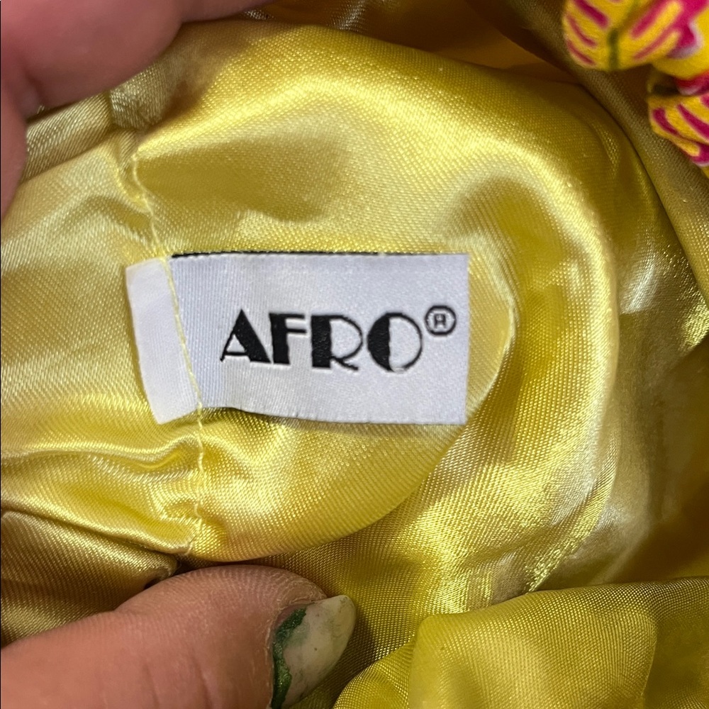 Vibrant Yellow Patterned Headwrap - image 5